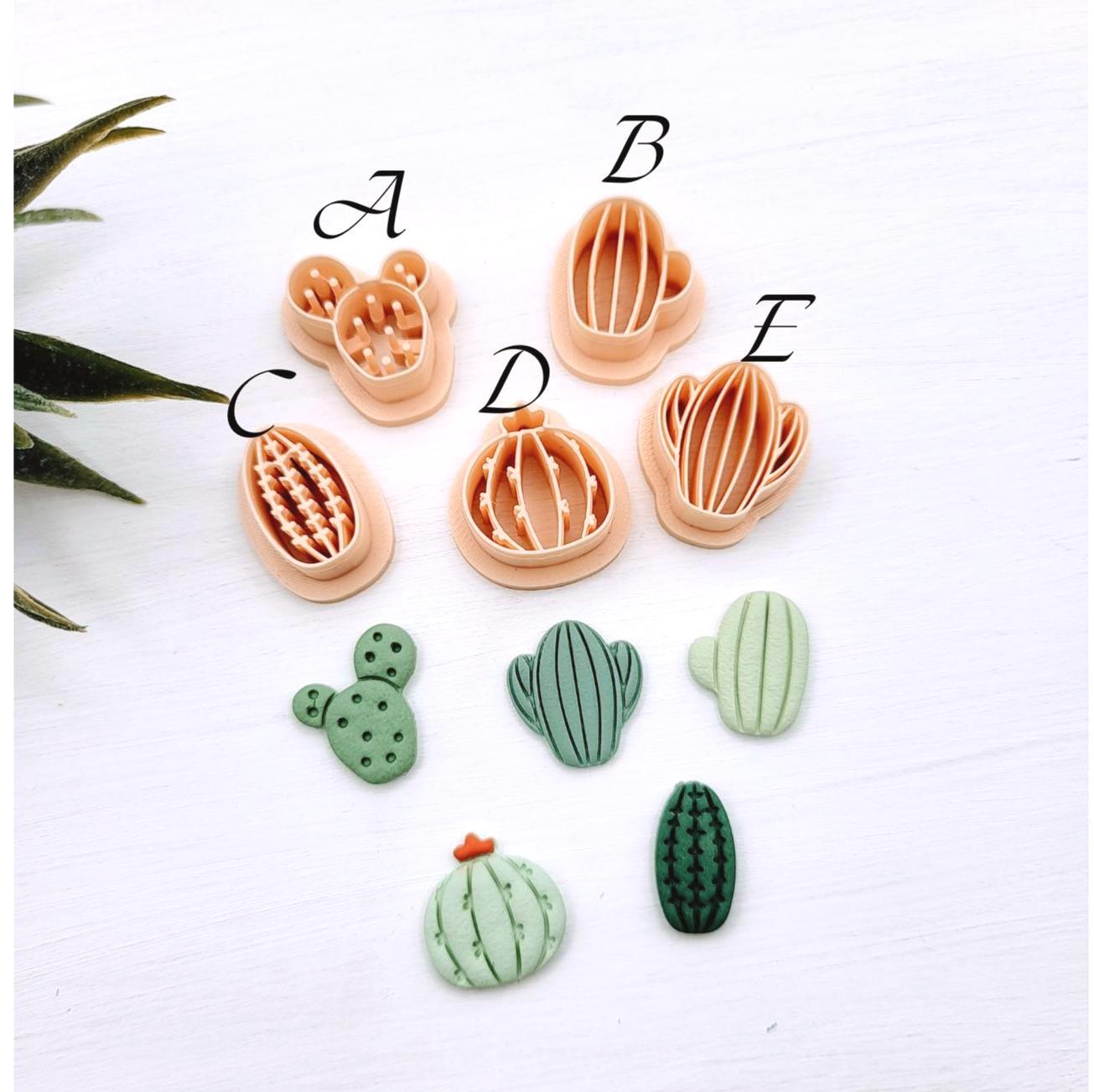 Emporte-pièce cactus pour créations en argile polymère | 5 modèles de cactus | Polymer clay cactus