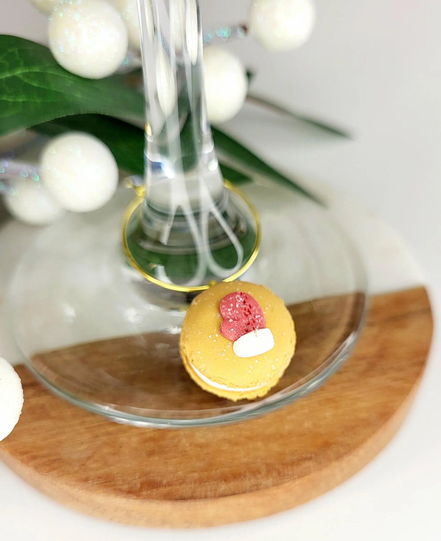 Breloques verres à vin - Macarons de Noel