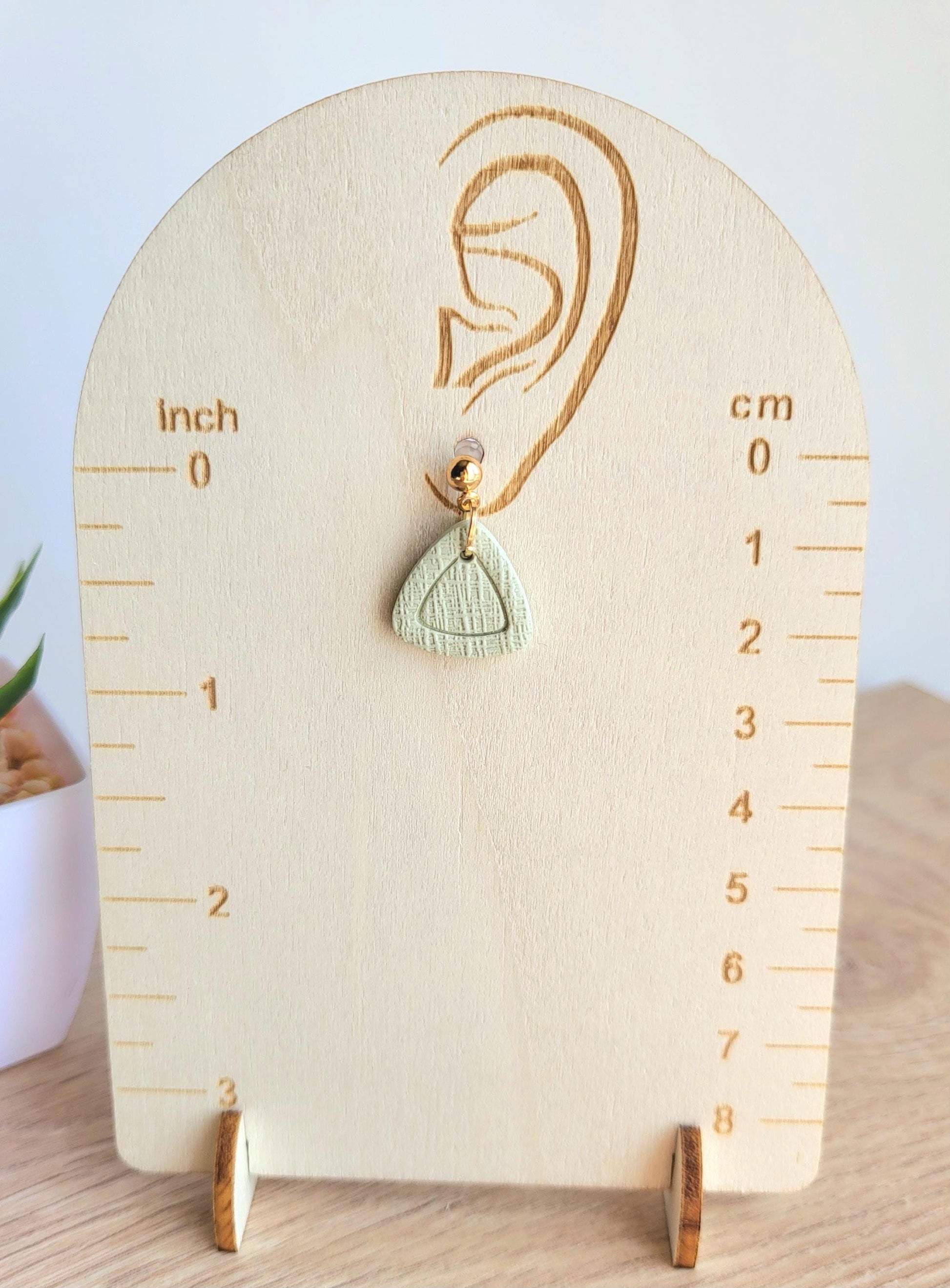 Boucles d'oreilles en argile polymère Kiki | Attaches et tiges plaquées or | Style géométrique | Handmade Earrings | Gold plated findings