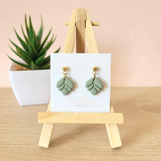 Boucles d'oreilles en argile polymère Sara| Attaches et tiges plaquées or | Style organique | Handmade Earrings | Gold plated findings