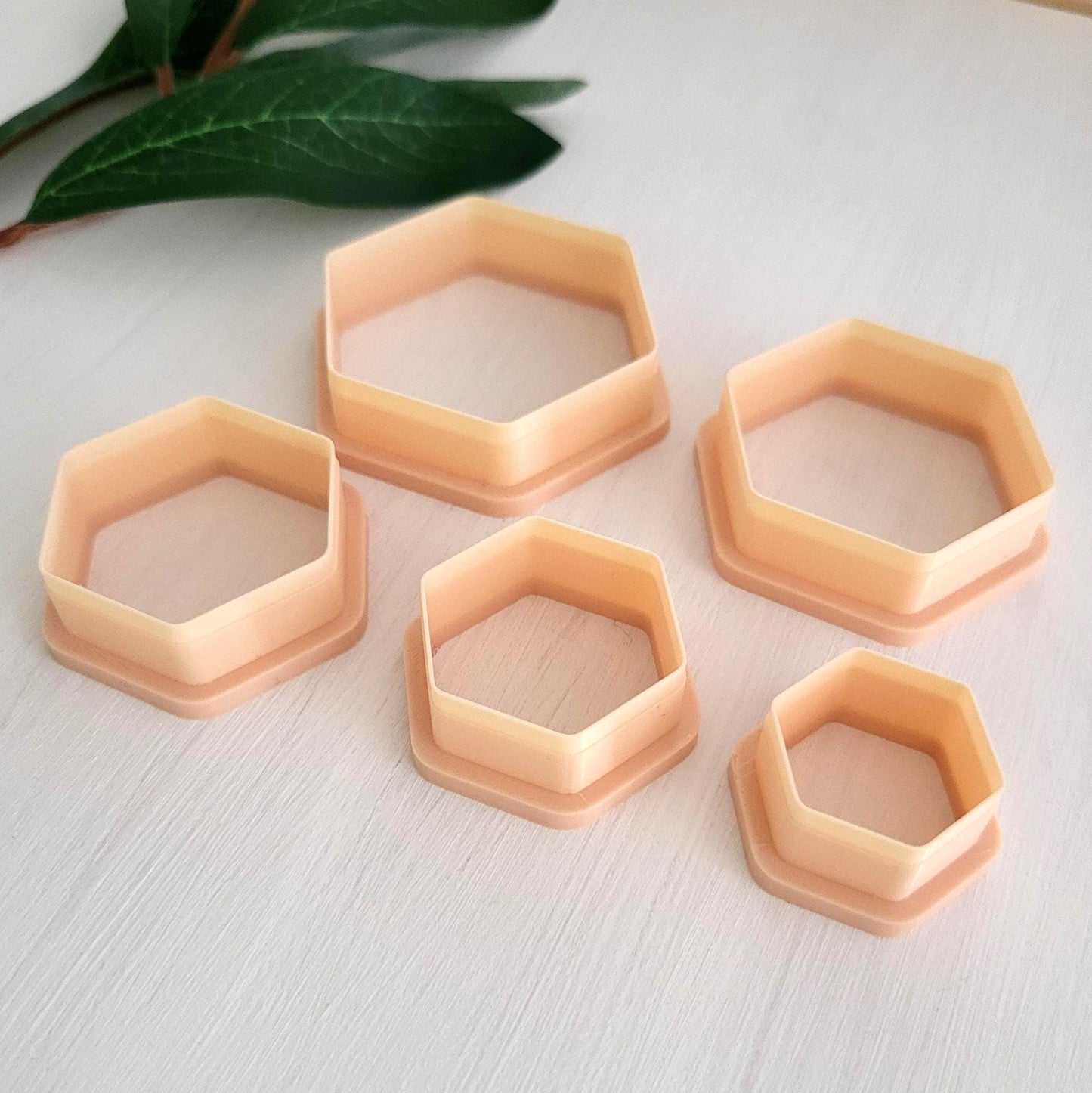 Emporte-pièce de Hexagone pour argile polymère | Ensemble de 5 | Hexagon clay cutters, set of 5 | Polymer clay tool