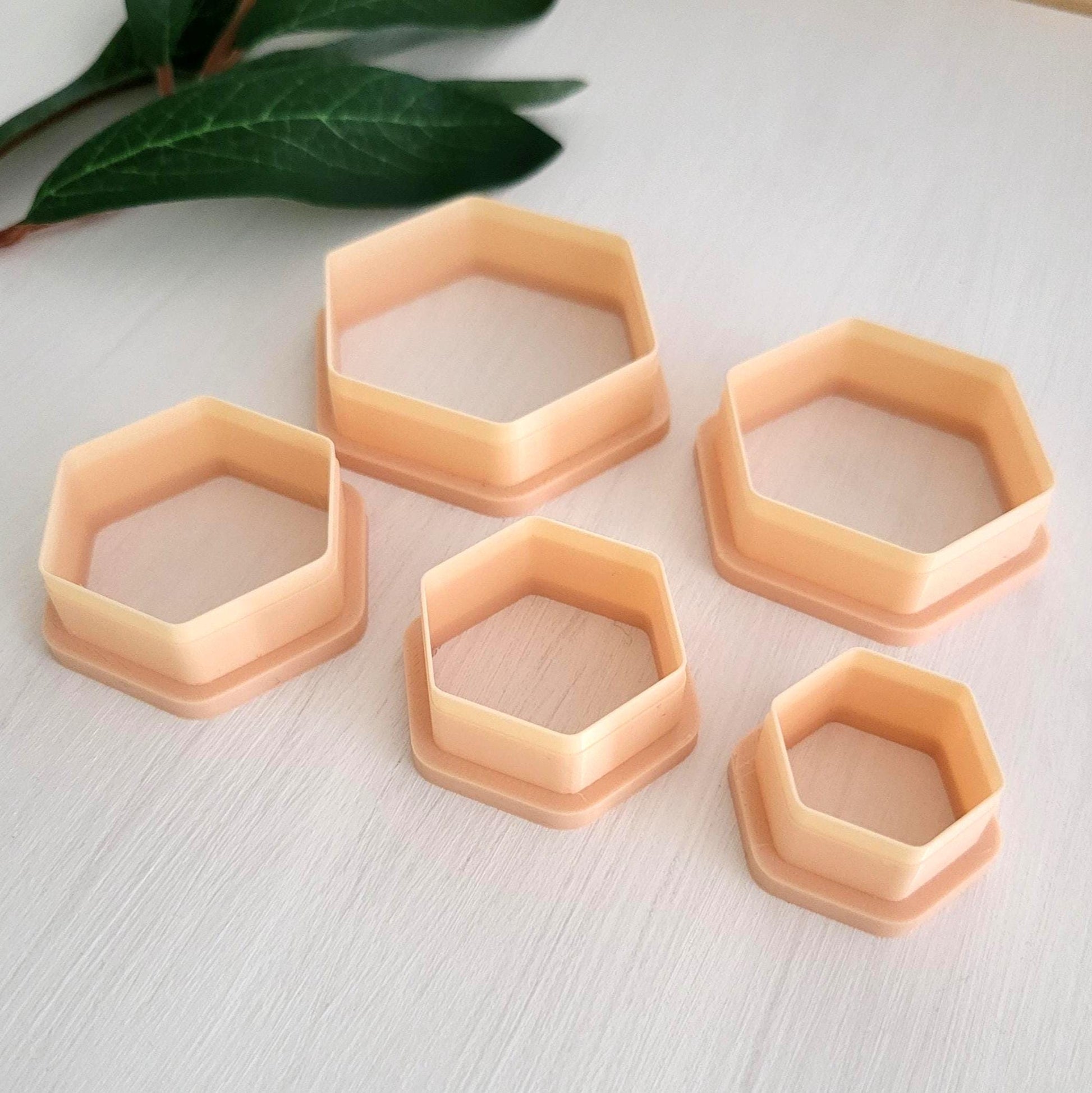 Emporte-pièce de Hexagone pour argile polymère | Ensemble de 5 | Hexagon clay cutters, set of 5 | Polymer clay tool