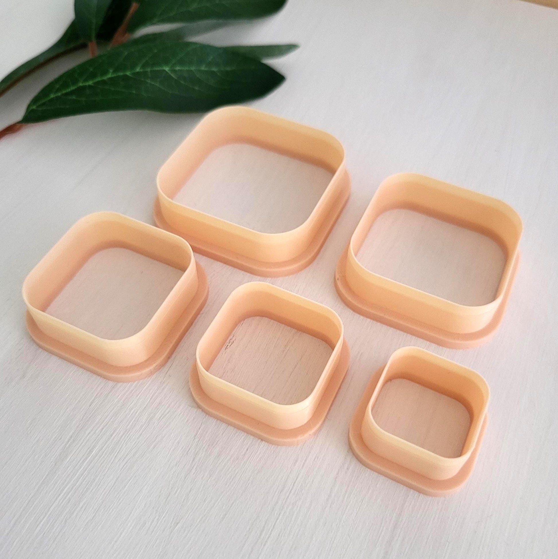 Emporte-pièce de Carré pour argile polymère | Ensemble de 5 | Square clay cutters, set of 5 | Polymer clay tool