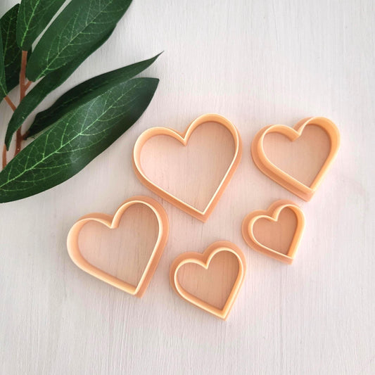 Emporte-pièce de Forme Coeur pour argile polymère | Ensemble de 5 | Heart clay cutters, set of 5 | Polymer clay tool