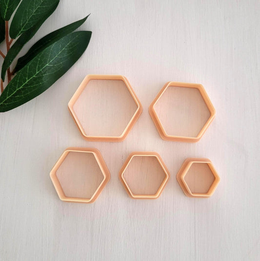 Emporte-pièce de Hexagone pour argile polymère | Ensemble de 5 | Hexagon clay cutters, set of 5 | Polymer clay tool