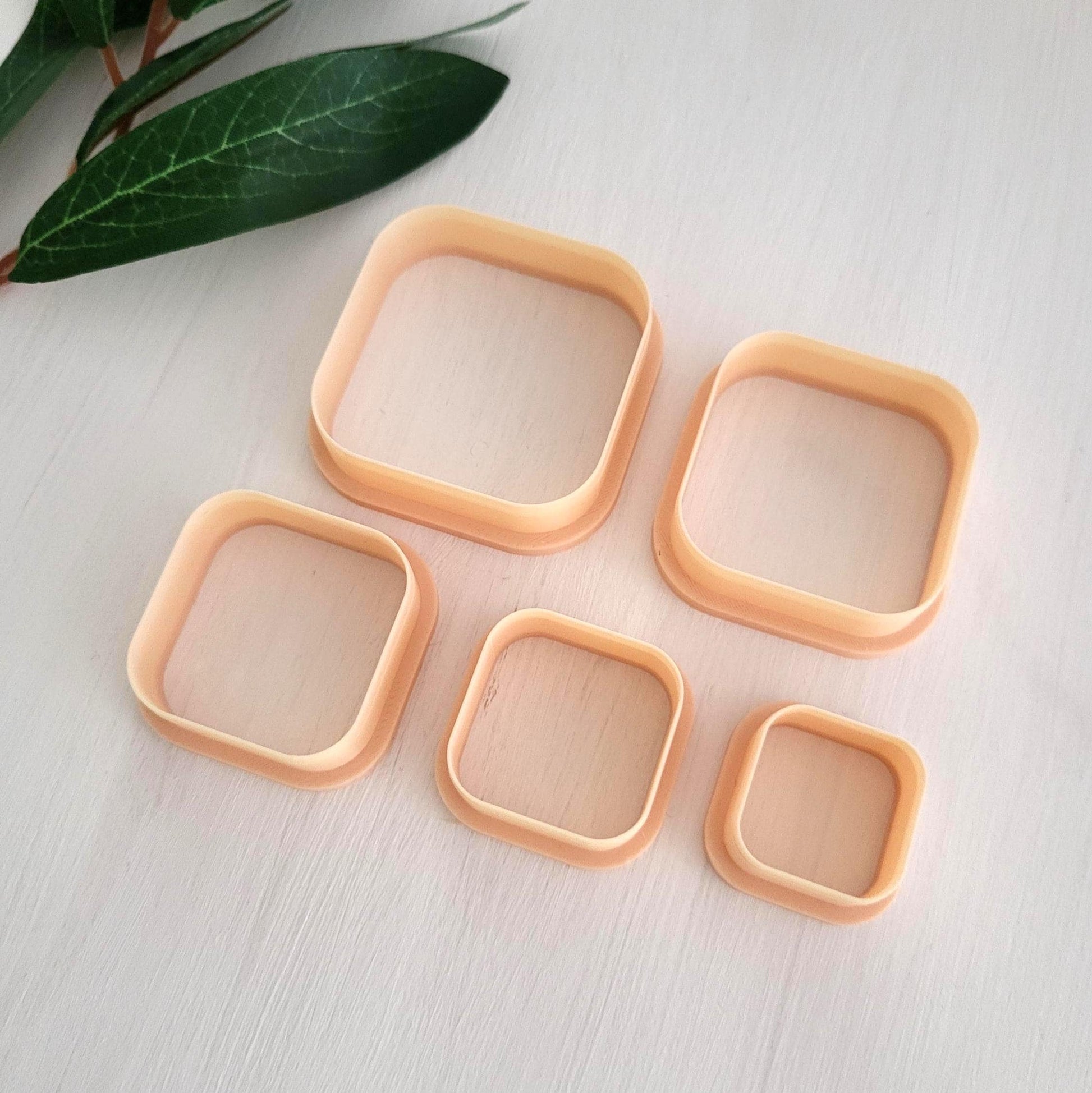 Emporte-pièce de Carré pour argile polymère | Ensemble de 5 | Square clay cutters, set of 5 | Polymer clay tool