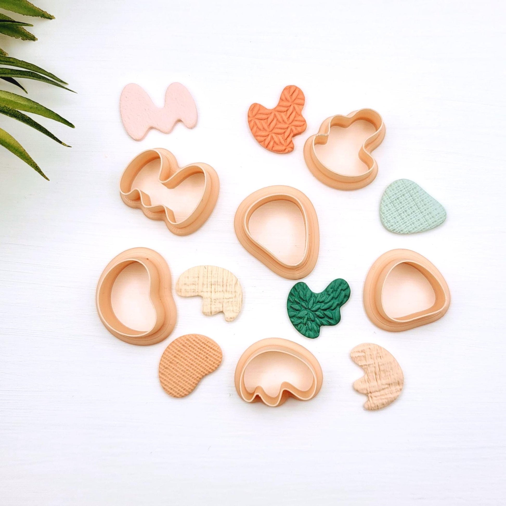 Emporte-pièce style Organique, ensemble de 6 | Pour créations en argile polymère | Polymer clay cutters | Organic Earrings