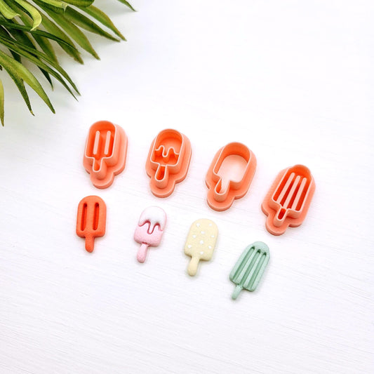Emporte-pièce Popsicle, ensemble de 4 | Pour créations en argile polymère | Polymer clay cutters | Popsicle Earrings
