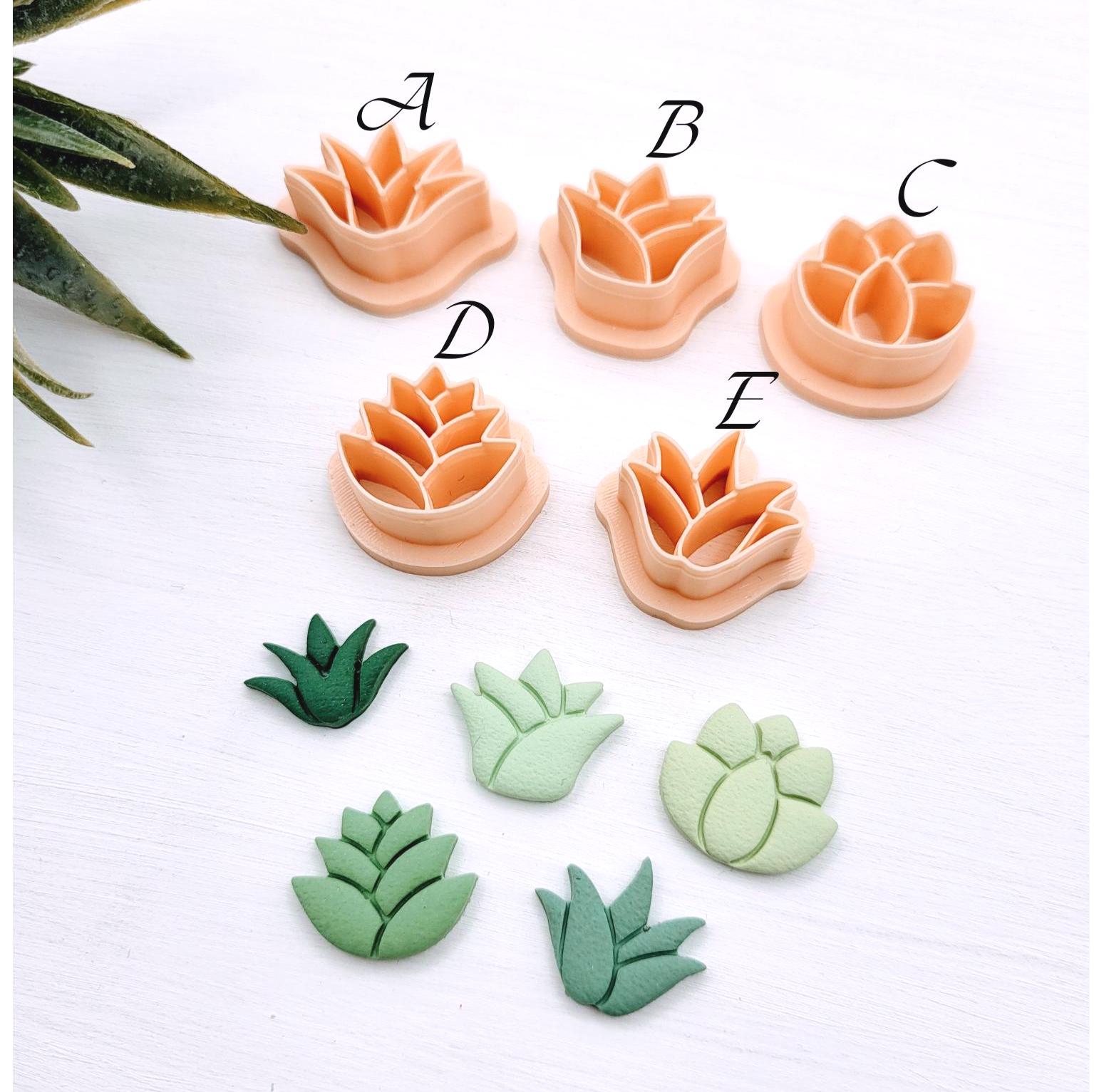 Emporte-pièce Mini plante du désert pour créations en argile polymère | 5 modèles | Mini Polymer clay desert plant