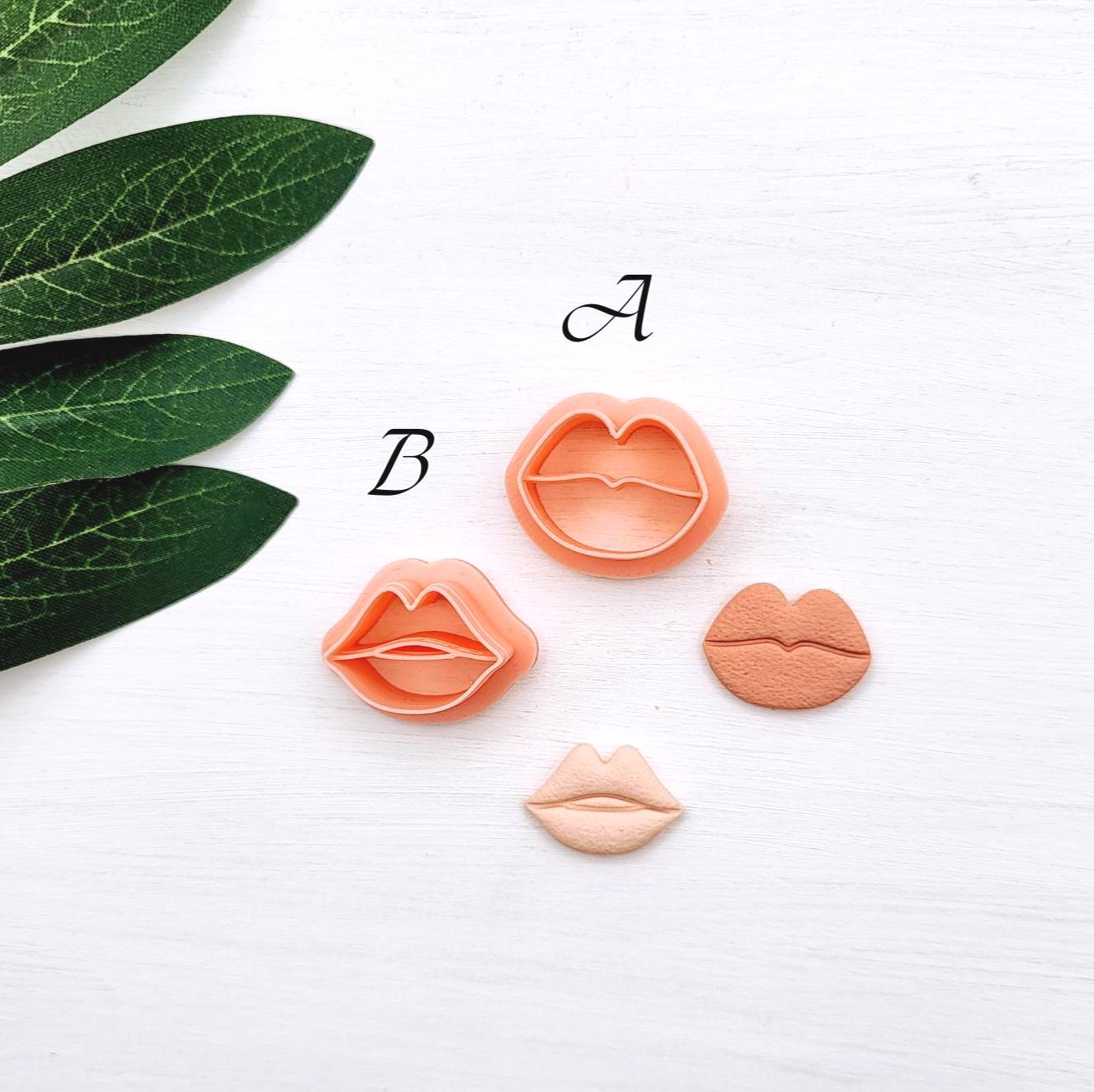 Emporte-pièce lèvres pour créations en argile polymère | 2 modèles | Polymer clay lips cutters