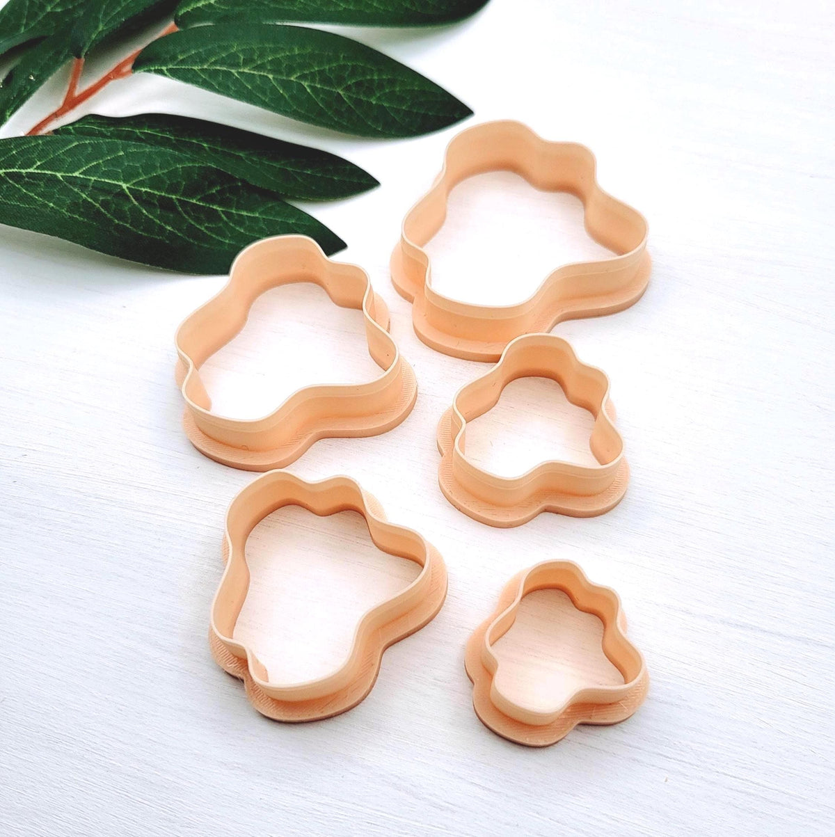 Emporte-pièce Organique 02 pour argile polymère | Ensemble de 5 | Organic polymer clay cutters, set of 5 | Polymer clay tool