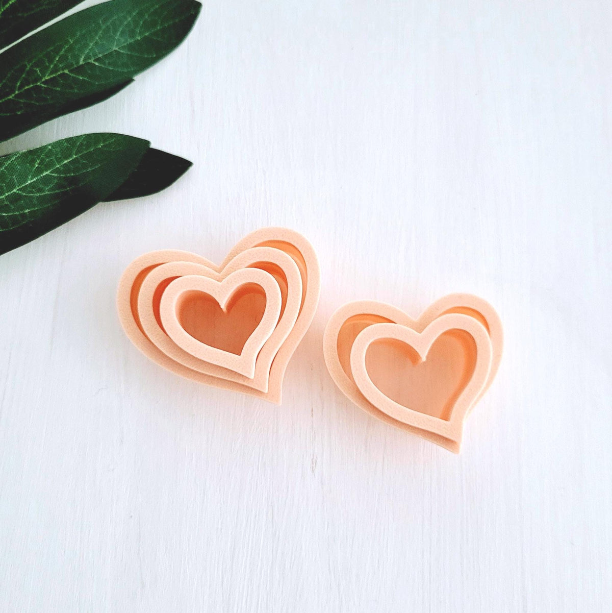 Emporte-pièce Coeur organic pour argile polymère | Ensemble de 5 | Organic Heart clay cutters, set of 5 | Polymer clay tool