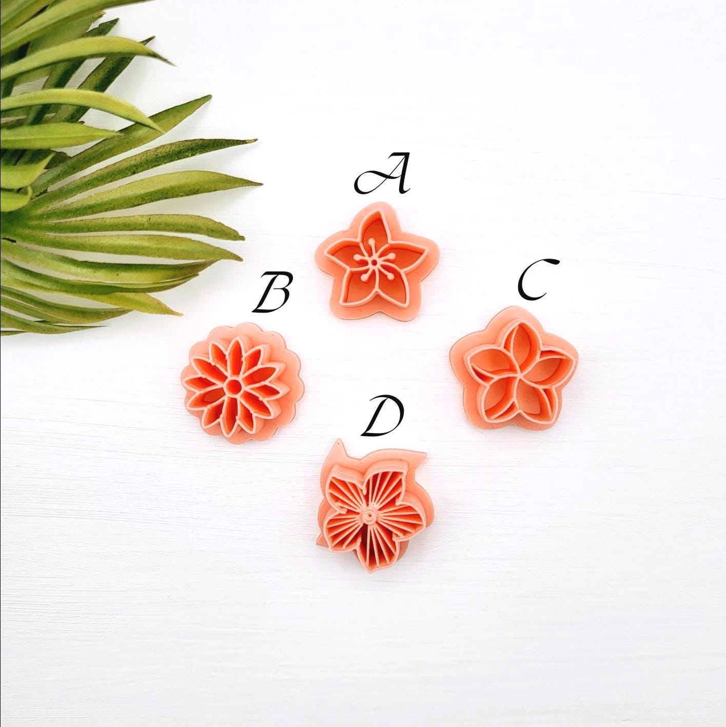 Emporte-pièce fleurs pour créations en argile polymère | 4 modèles | Polymer clay cutters flowers