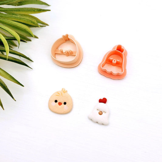 Emporte-pièce Poussin pour créations en argile polymère | 2 modèles | Polymer clay cutters little chicks