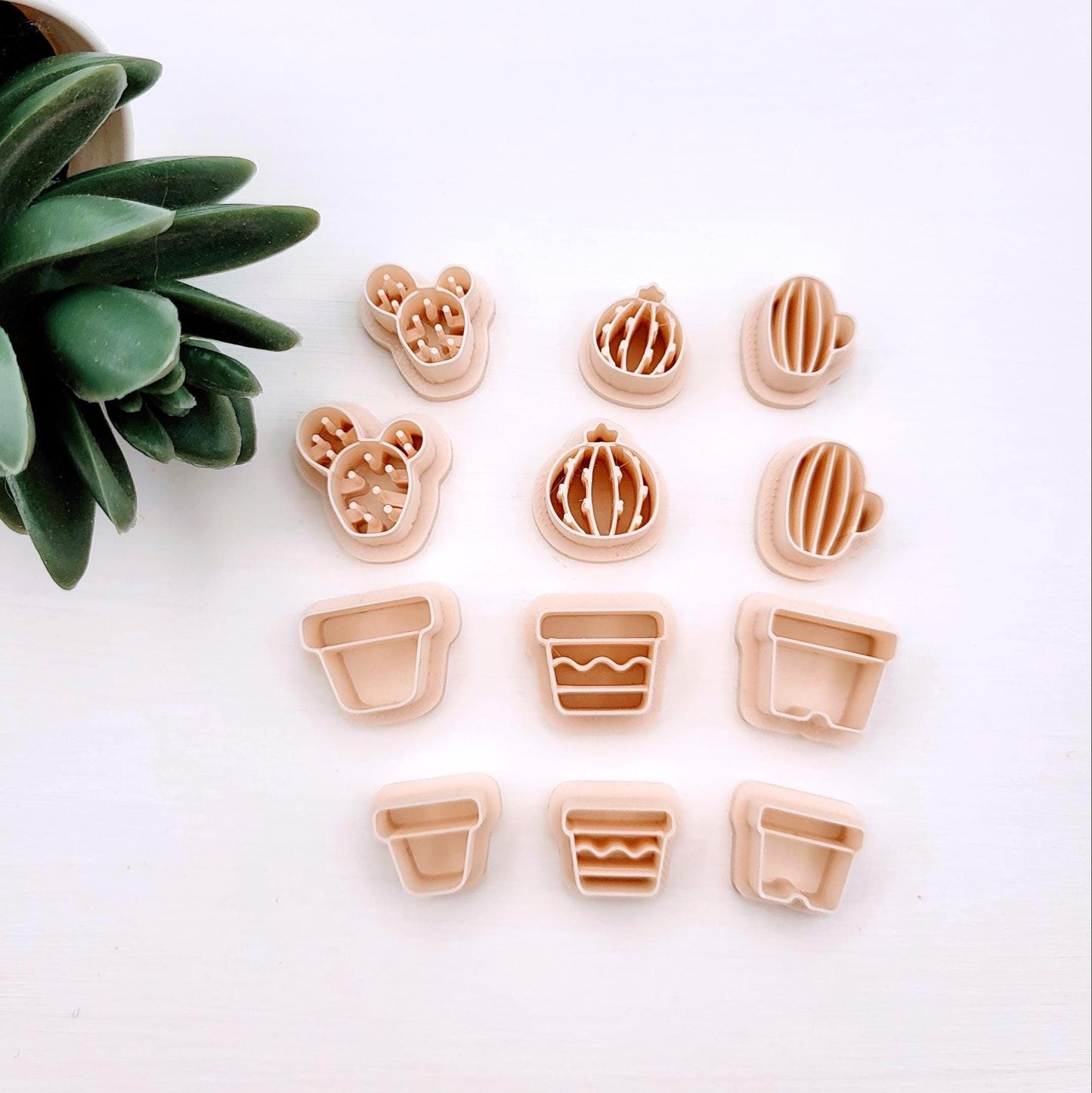 Emporte-pièce Mini cactus pour créations en argile polymère | 5 modèles | Mini Polymer clay cactus cutter