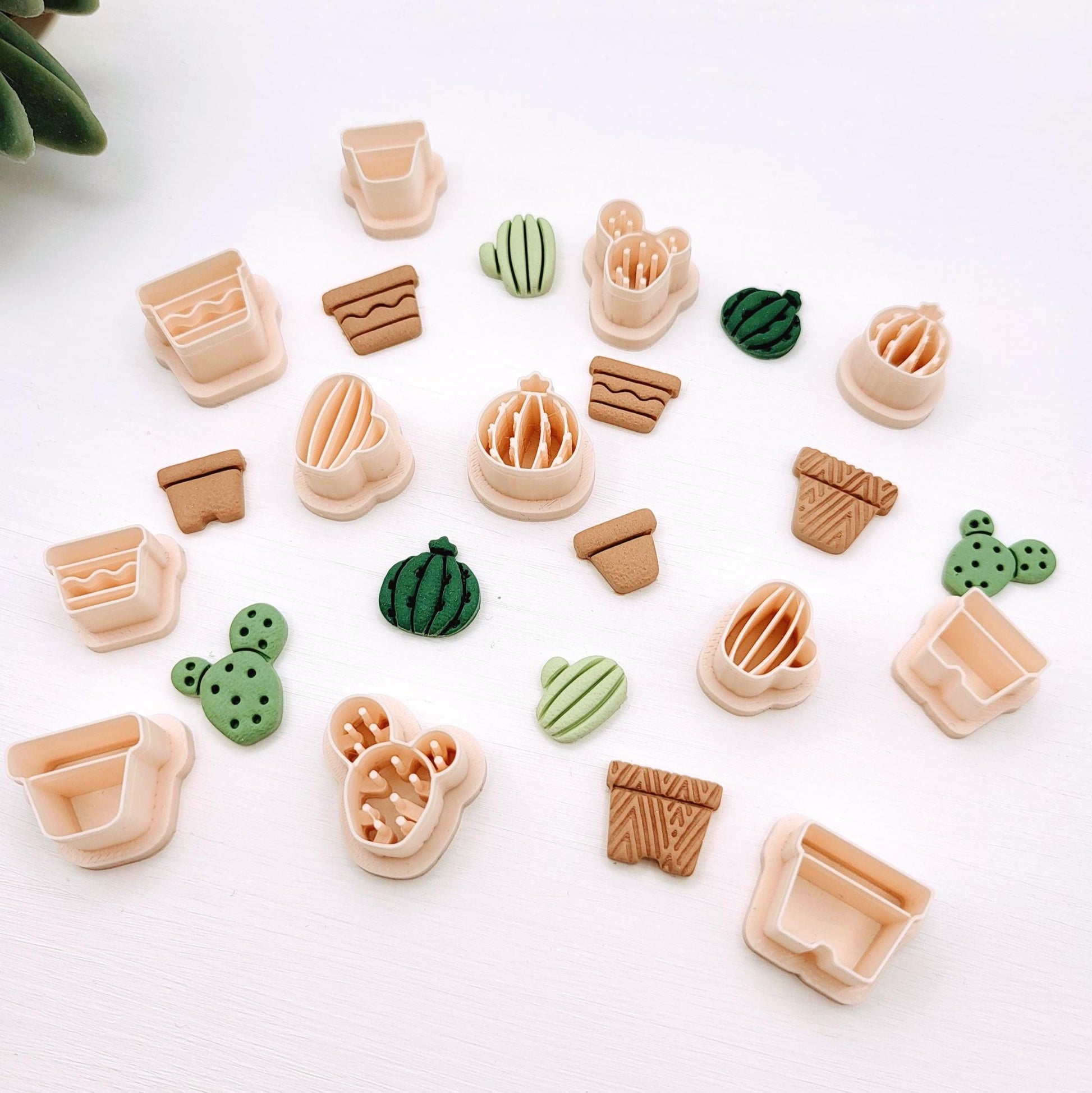 Emporte-pièce Mini cactus pour créations en argile polymère | 5 modèles | Mini Polymer clay cactus cutter
