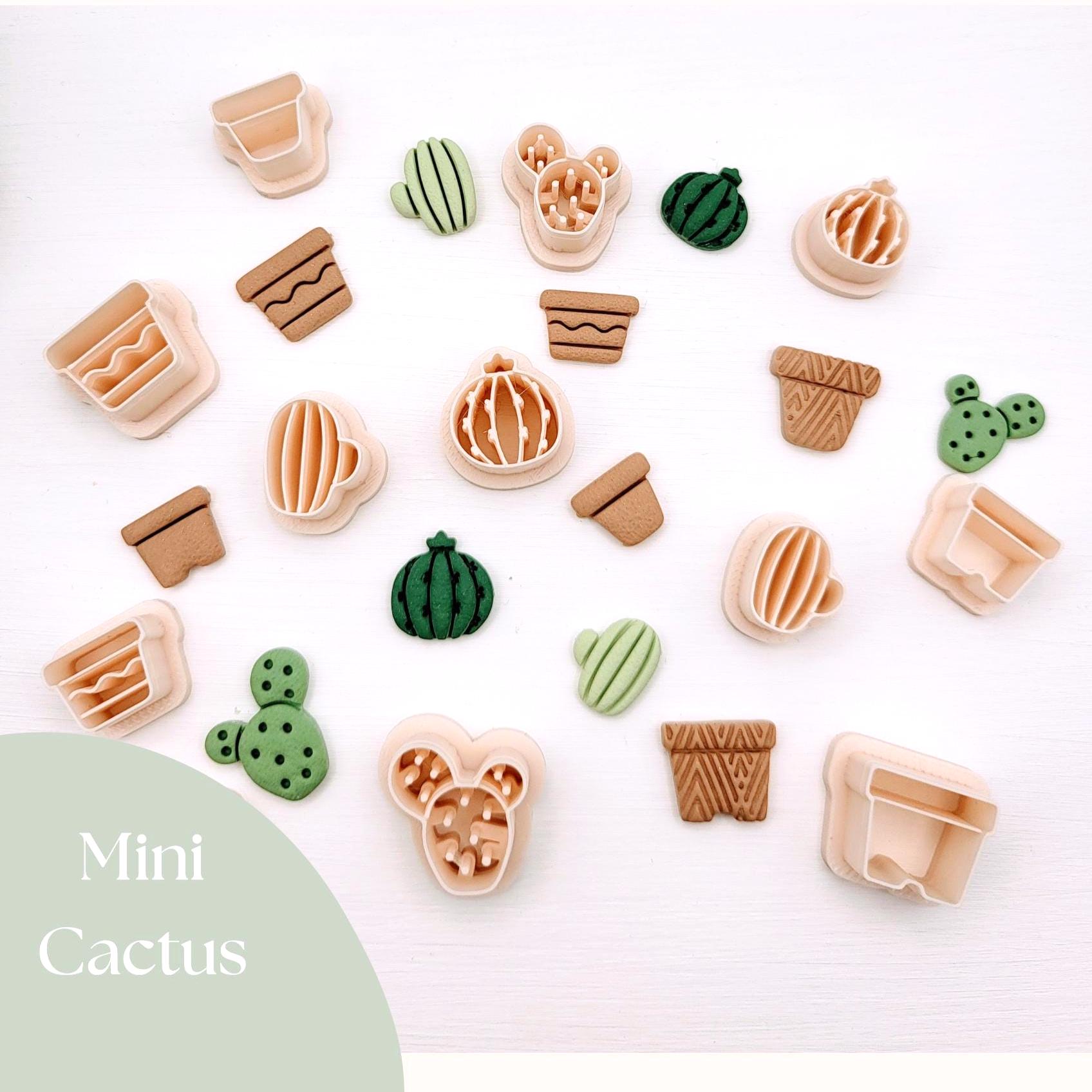 Emporte-pièce Mini cactus pour créations en argile polymère | 5 modèles | Mini Polymer clay cactus cutter