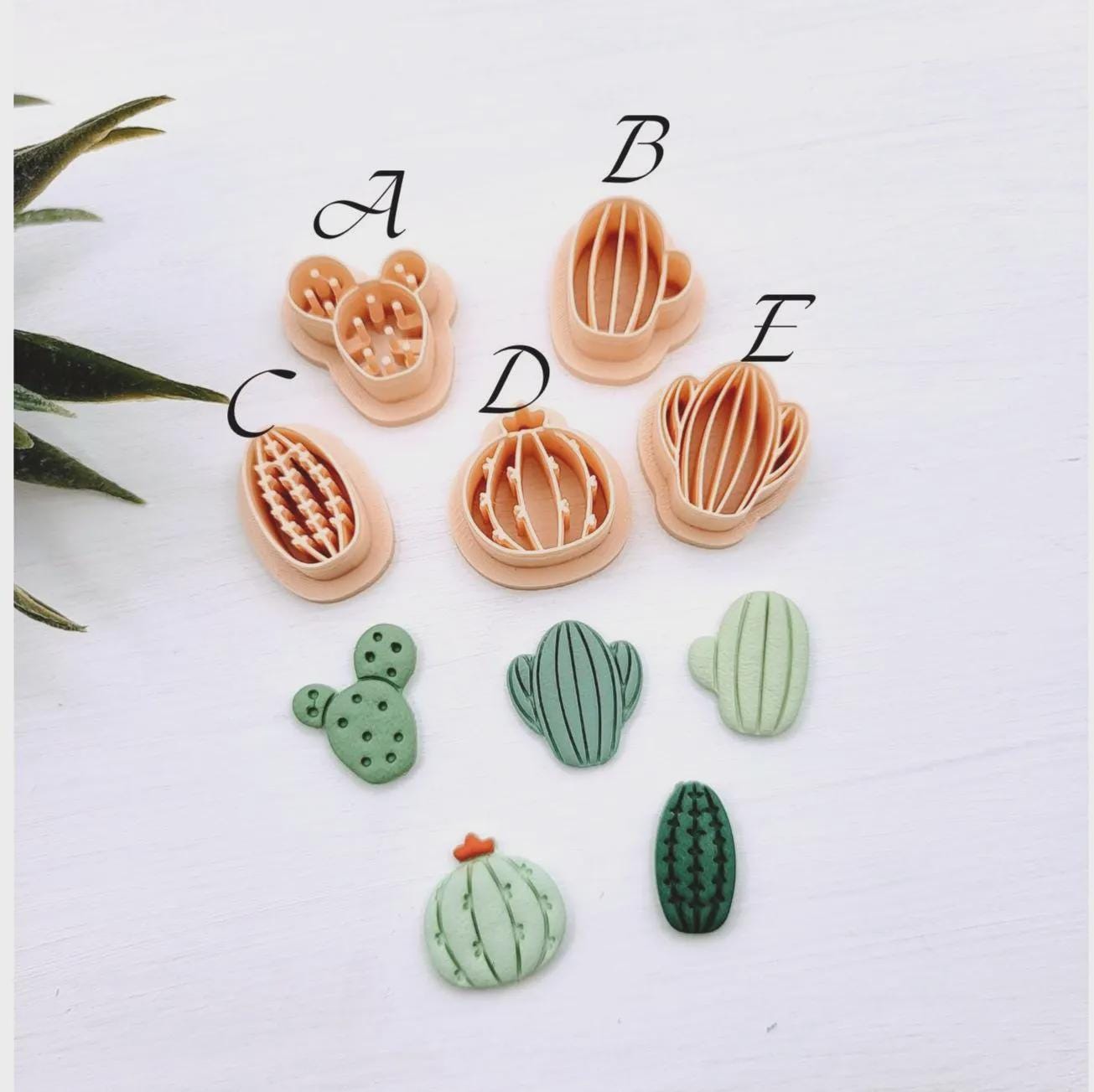 Emporte-pièce Cactus du désert pour créations en argile polymère | 5 modèles | Cactus Polymer clay cutters