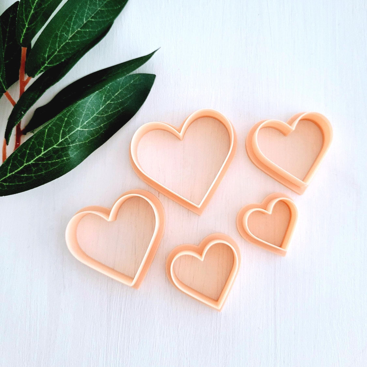 Emporte-pièce de Forme Coeur pour argile polymère | Ensemble de 5 | Heart clay cutters, set of 5 | Polymer clay tool