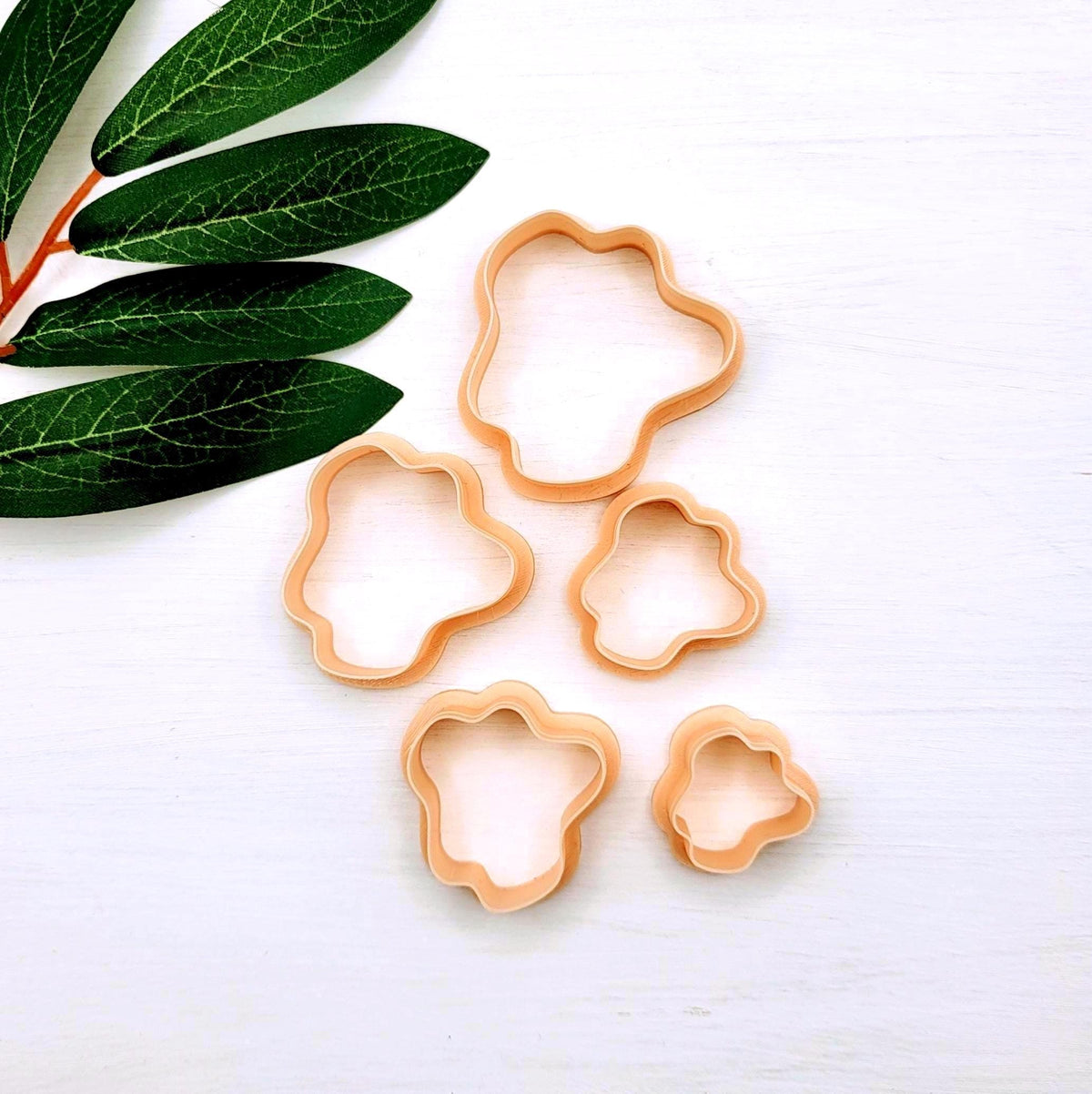 Emporte-pièce Organique 02 pour argile polymère | Ensemble de 5 | Organic polymer clay cutters, set of 5 | Polymer clay tool
