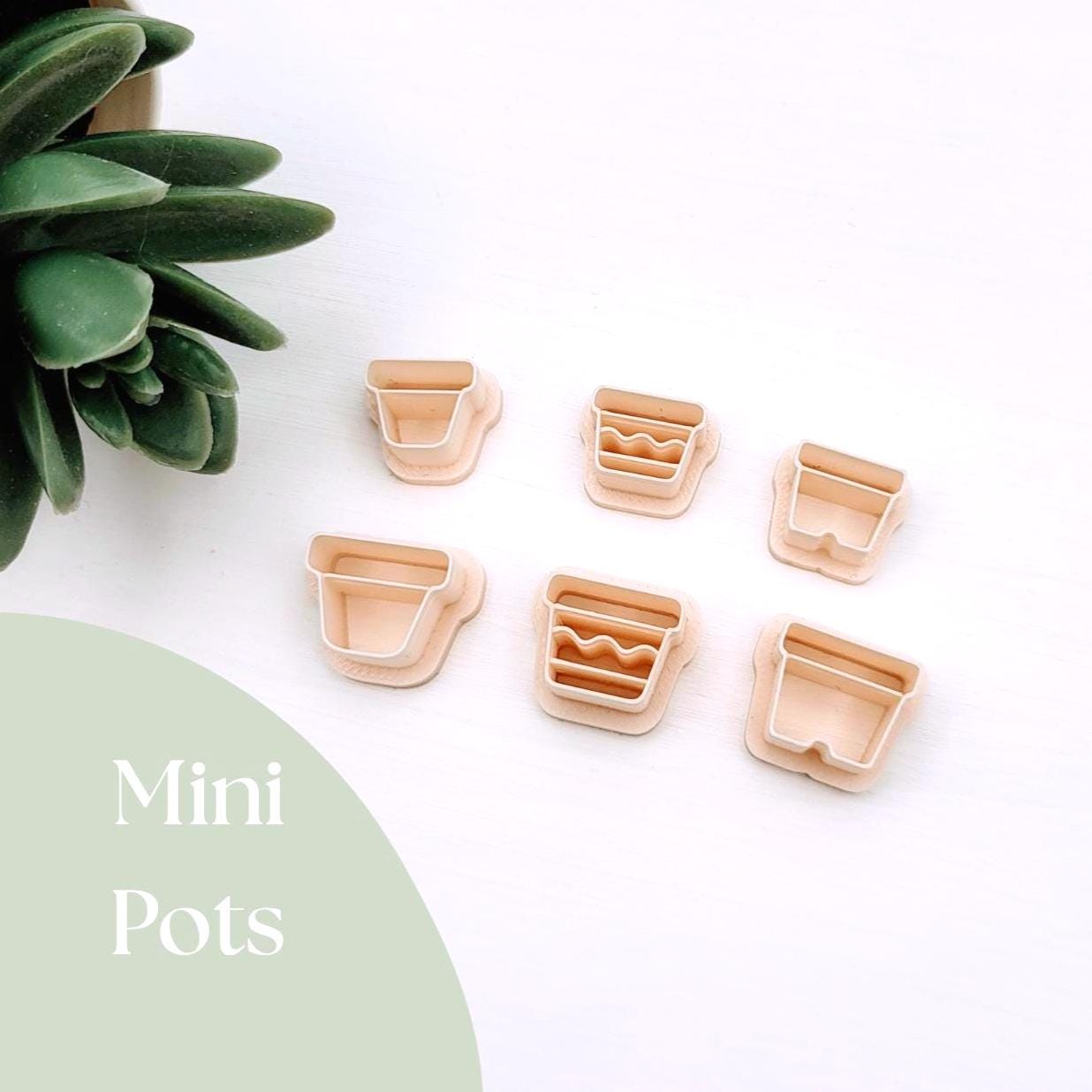 Emporte-pièce Mini pots pour créations en argile polymère | 5 modèles | Mini Polymer clay cutter