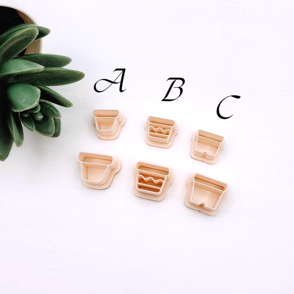 Emporte-pièce Mini pots pour créations en argile polymère | 5 modèles | Mini Polymer clay cutter