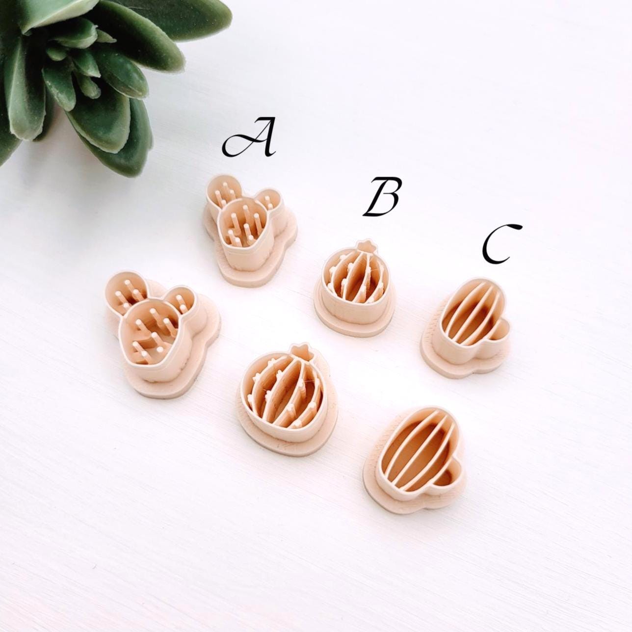 Emporte-pièce Mini cactus pour créations en argile polymère | 5 modèles | Mini Polymer clay cactus cutter