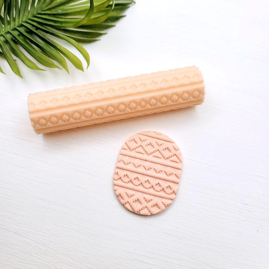 Rouleau textures tricots losange pour argile polymère | Polymer clay texture rollers