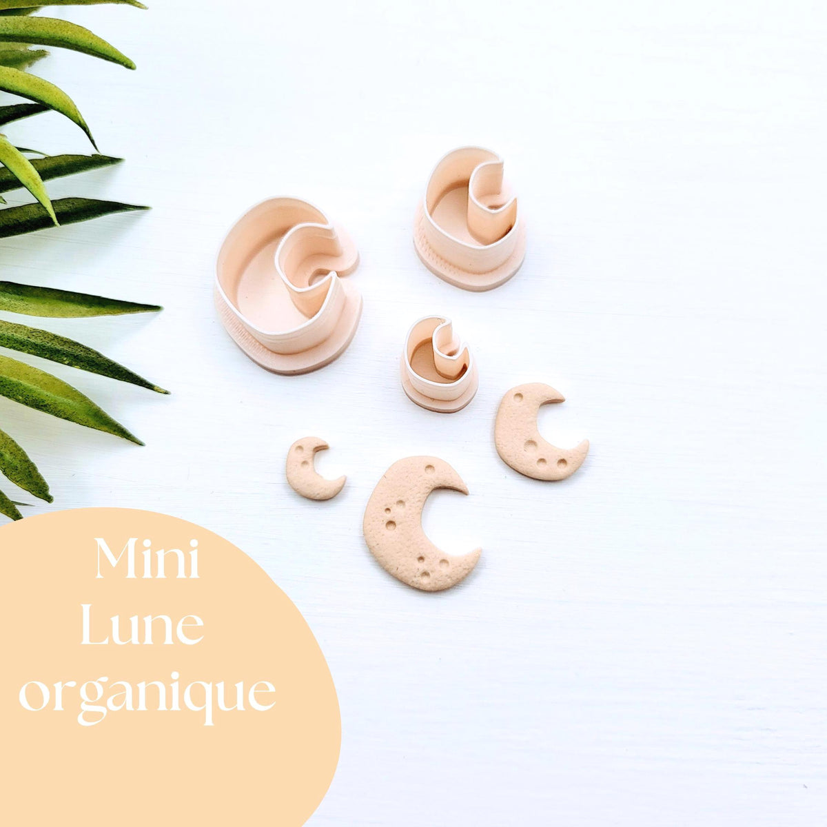Emporte-pièce Mini Lune organique pour créations en argile polymère | 3 grandeurs | Mini Organic moon Polymer clay cutters