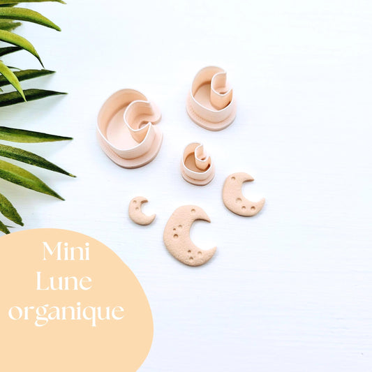 Emporte-pièce Mini Lune organique pour créations en argile polymère | 3 grandeurs | Mini Organic moon Polymer clay cutters