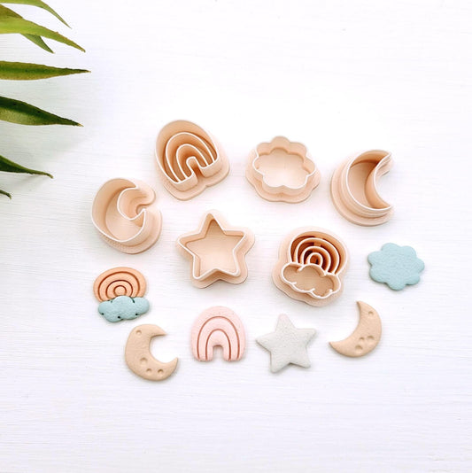 Emporte-pièce Ciel d'été pour créations en argile polymère | 6 modèles | Summer sky Polymer clay cutters | 6 styles
