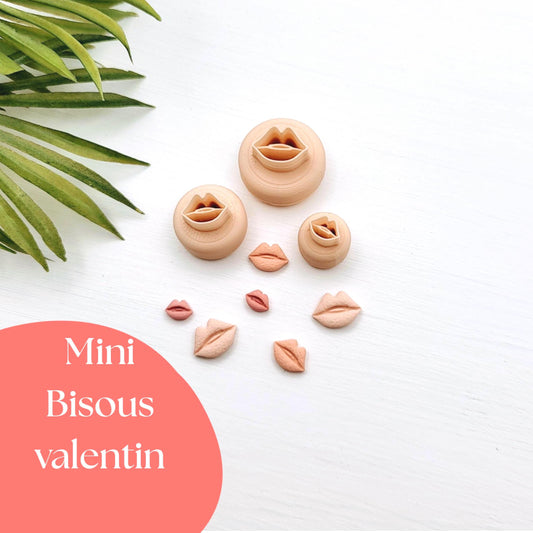 Emporte-pièce Mini Bisous valentin pour créations en argile polymère | 3 grandeurs | Mini Valentine kiss Polymer clay cutters