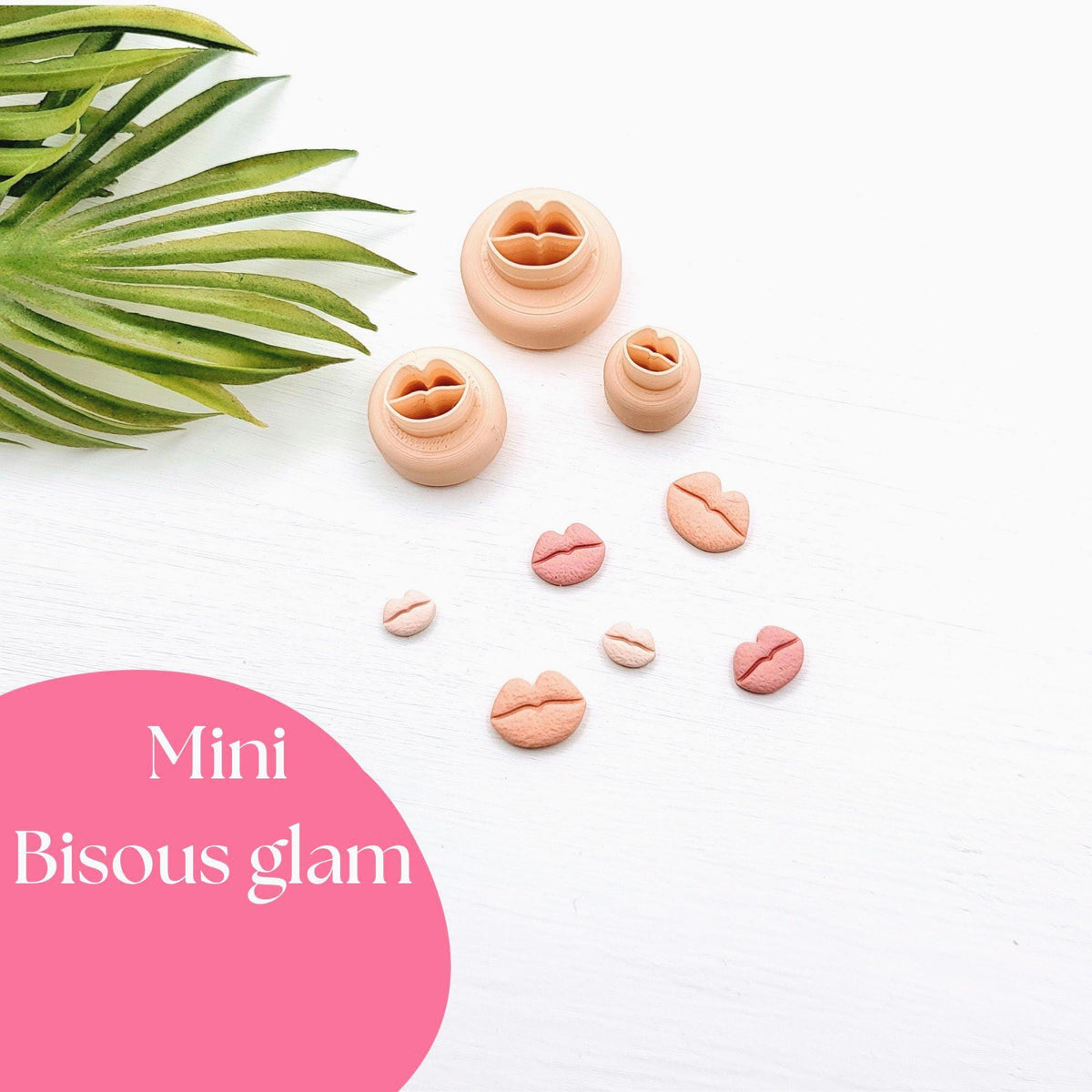Emporte-pièce Mini Bisous glam pour créations en argile polymère | 3 grandeurs | Mini kiss Polymer clay cutters