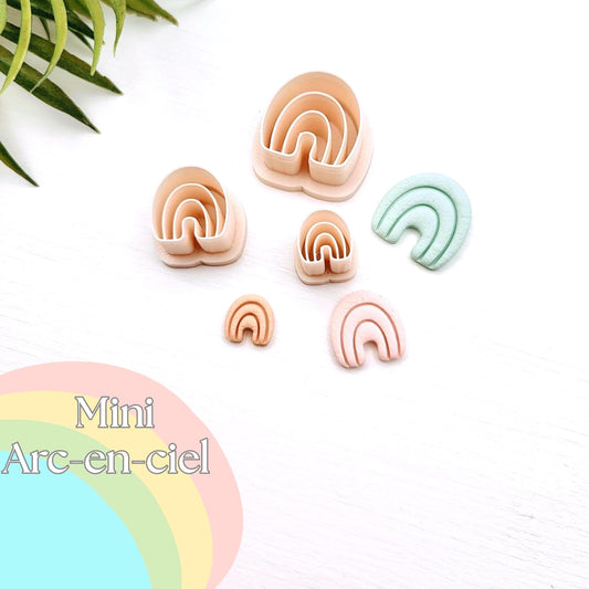 Emporte-pièce Mini Arc-en-ciel pour créations en argile polymère | 3 grandeurs | Mini Rainbow Polymer clay cutters