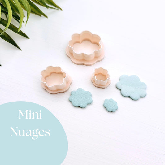 Emporte-pièce Mini Nuages pour créations en argile polymère | 3 grandeurs | Mini Clouds Polymer clay cutters