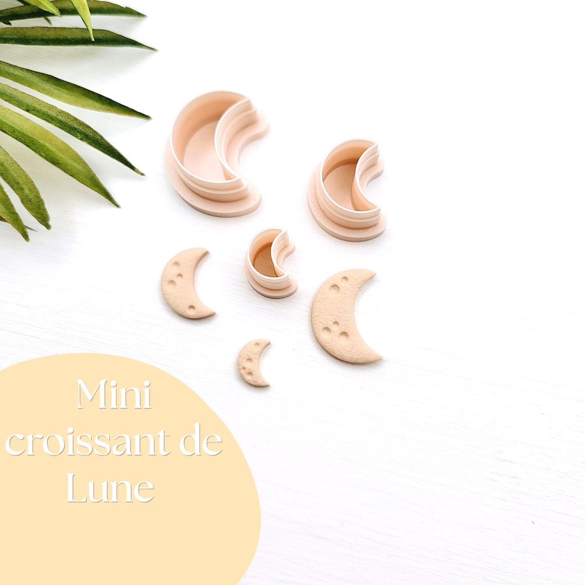 Emporte-pièce Mini croissant de Lune pour créations en argile polymère | 3 grandeurs | Mini moon Polymer clay cutters